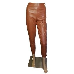 Fabletics Leggings Vegan Faux Leather High Rise Brown Womens Small/6 $89.95  T15